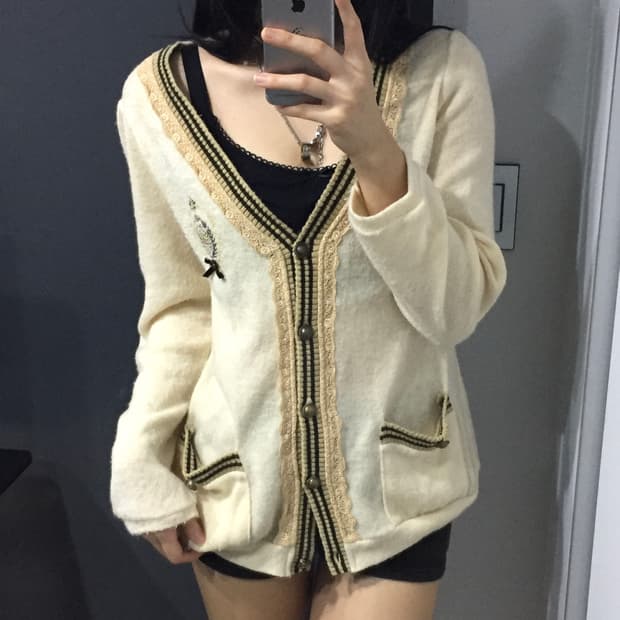 axes 르네상스 레이스 니트 가디건