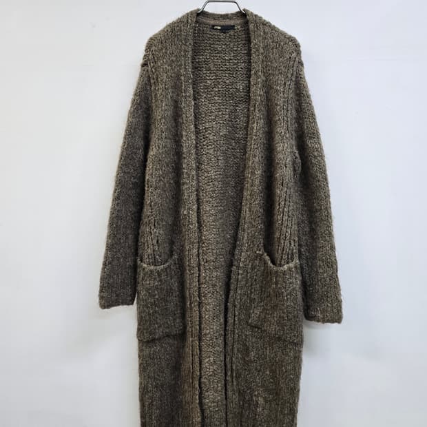 마쥬 여리여리 도톰 굵은 짜임 울 롱니트가디건