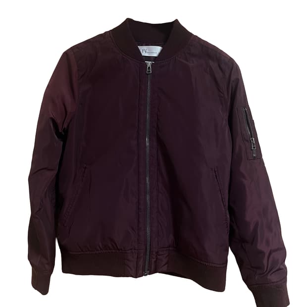 burgundy bomber jacket