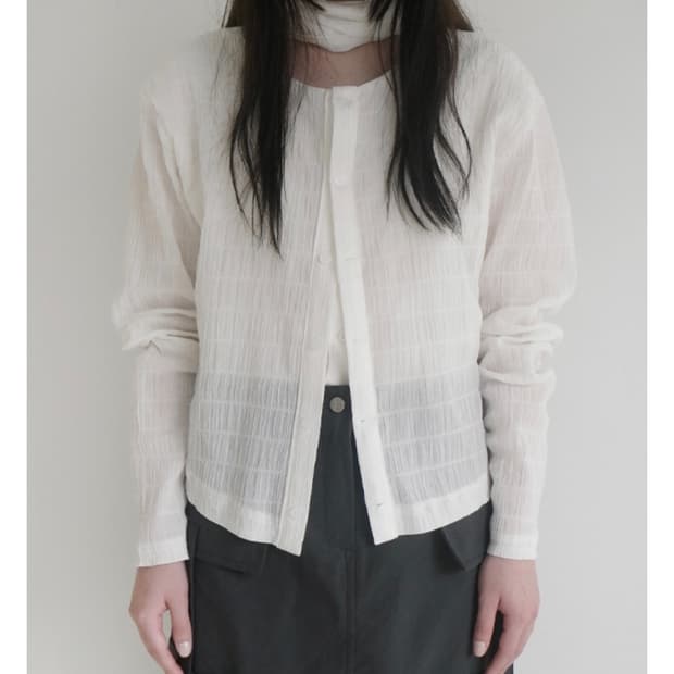 애프터먼데이 2-layer crease blouse