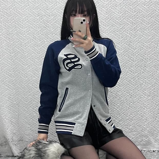 스투시 애슬레틱 트라이브 레트로 스트릿 바시티 자켓 S C10358