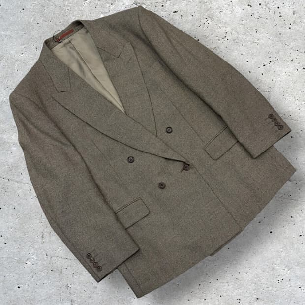 [41S] 입생로랑 뿌르 옴므 울 브라운 더블 버튼 자켓 D256