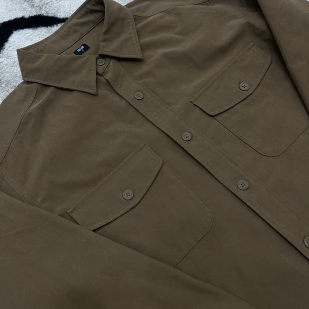 [XL]유니클로 투포켓 오버핏 셔츠/카멜