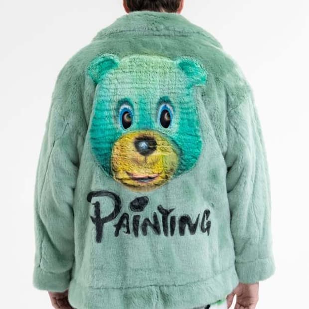 더블렛 23FW 핸드페인트 퍼자켓