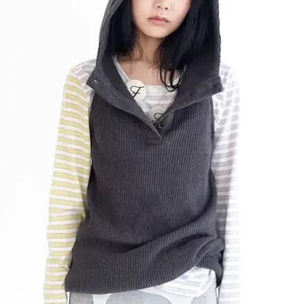 샵페어리 와플 홀터넥 차콜