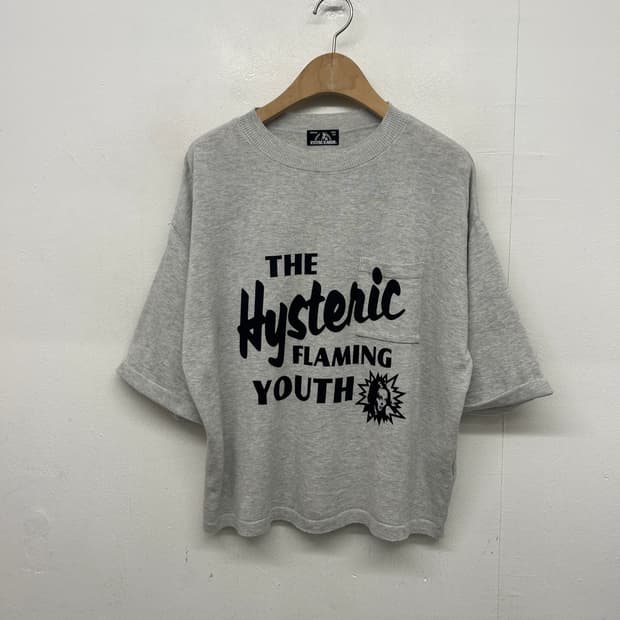 히스테릭글래머 반팔 코튼 니트티셔츠