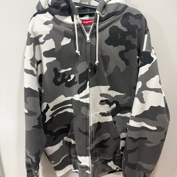 슈프림 스노우 카모 후드 집업 M