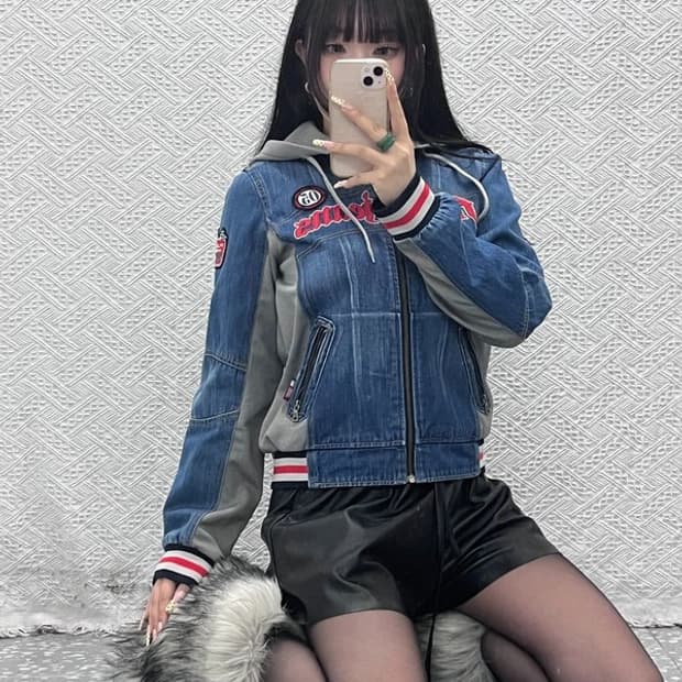 푸부 FUBU 올드스쿨 레트로 Y2K 패치 후드집업 M C09778