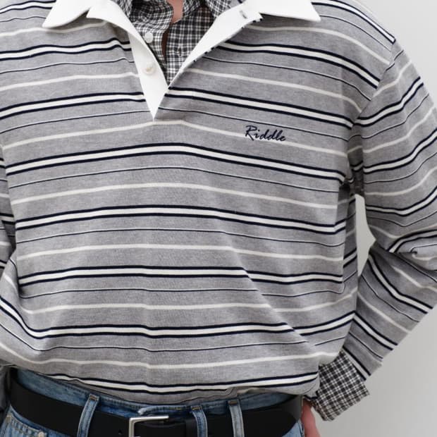 Riddle 리들 스트라이프 카라 티셔츠 / 남성 티셔츠/ 여성 티셔츠