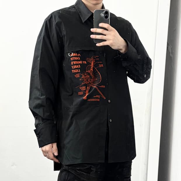 솔리드옴므 패치워크 셔츠