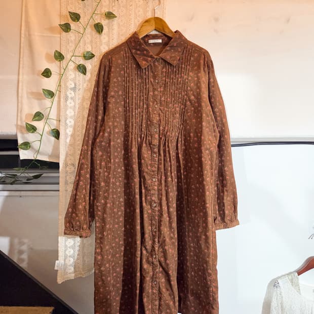 잔꽃 코듀로이 원피스