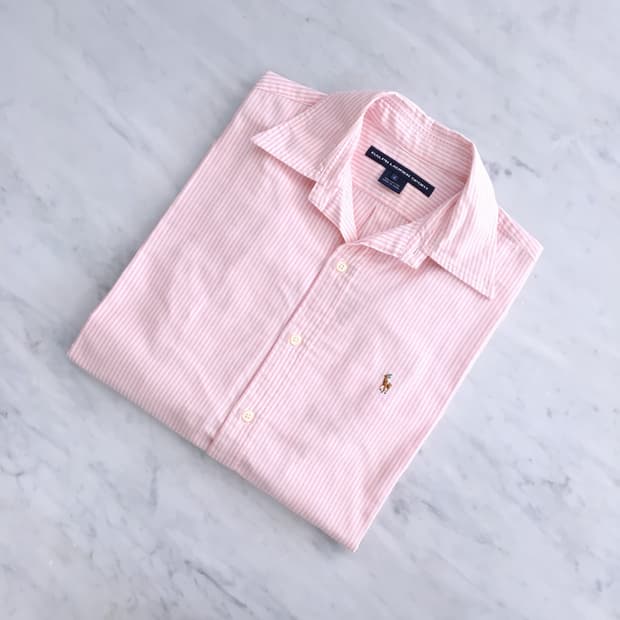 핑크 스트라이프 셔츠 남성 작은 100 여성 프리사이즈