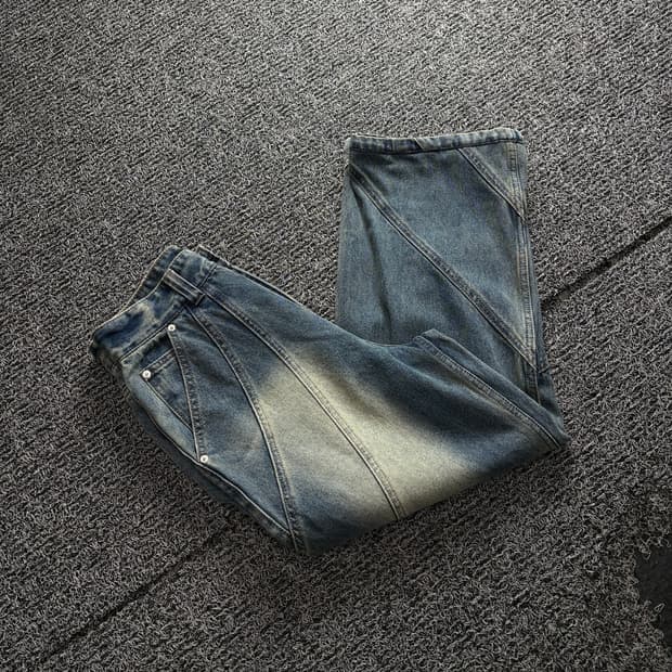 빈티지 아카이브 커브드 디테일 와이드핏 데님 팬츠 4970