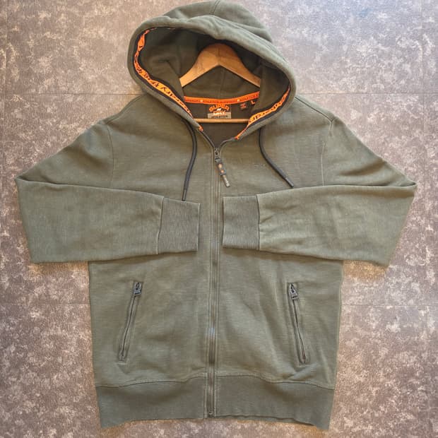 #슈퍼드라이 올리브 색상 후드집업 L사이즈
