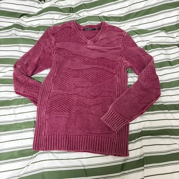 vintage millitary detailed knit Pink