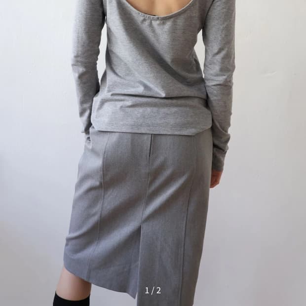 브리즈아카이브) Backless Long Sleeve T-Shirt GR