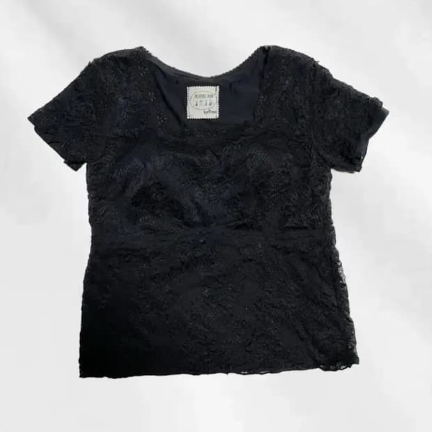 와이즈걸 빈티지 레이스 반팔