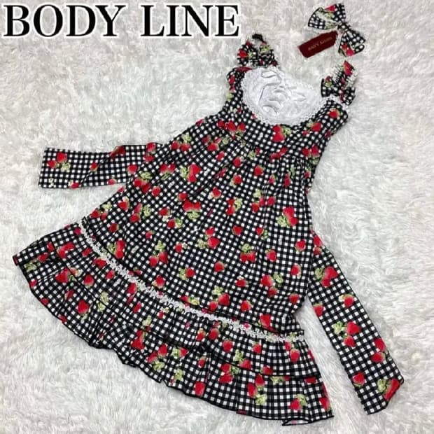 bodyline 바디라인 딸기 타탄체크 점스카 고전 로리타