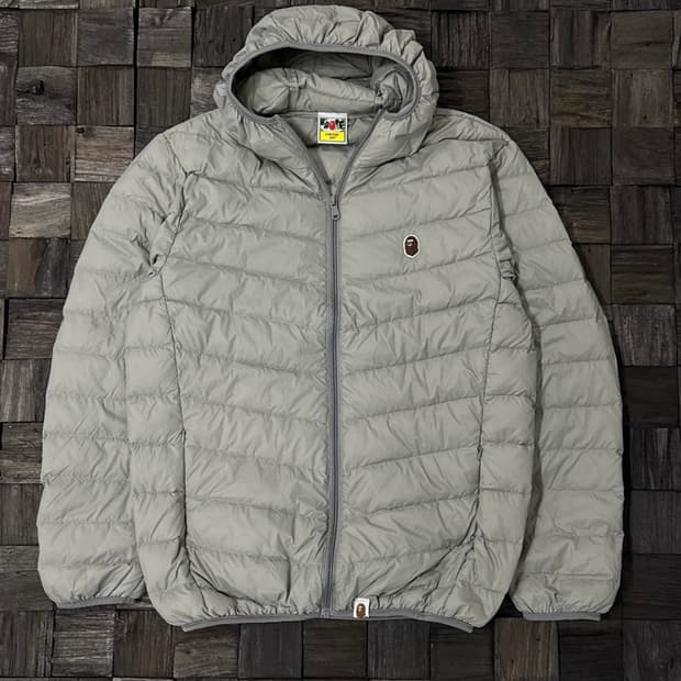 베이프 경량패딩 그레이
