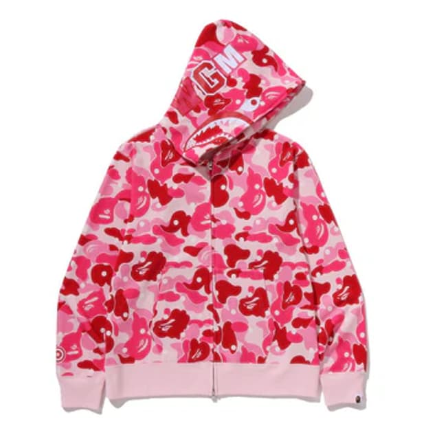 [XL] 베이프 ABC 닷카모 핑크 샤크 후드집업