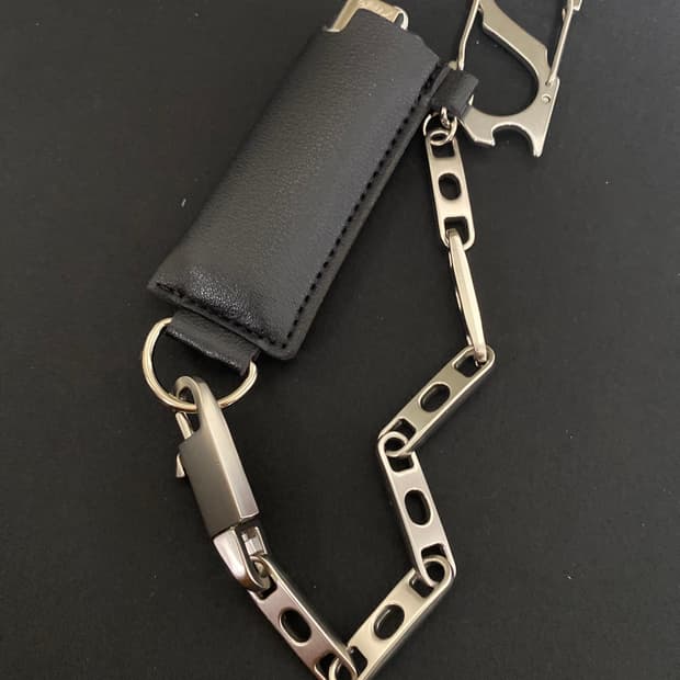 블랙 레더 케이스  키링