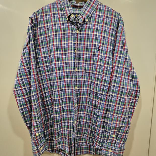 랄프로렌 체크 셔츠 M
