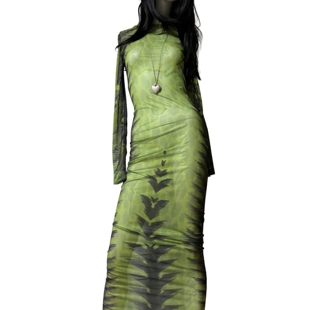 빈티지 매쉬 그래픽 드레스