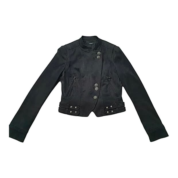 버튼업 스웨이드 크롭 자켓