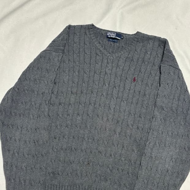 100 폴로랄프로렌 브이넥 케이블니트