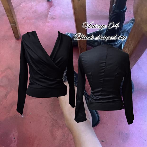 Vintage 04 Black draped top
