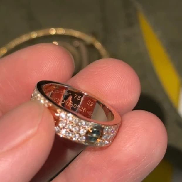 러브링 파베 로즈골드 59