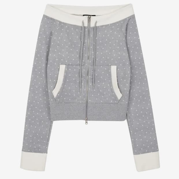 하이스쿨디스코 스타 그래픽 오프숄더 집업