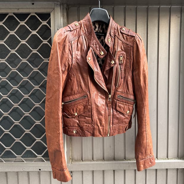 GGPX stud detail lambskin leather jacket