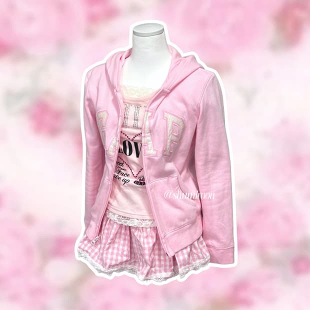 갭 연딸기 슈크림 후드집업 히메갸루