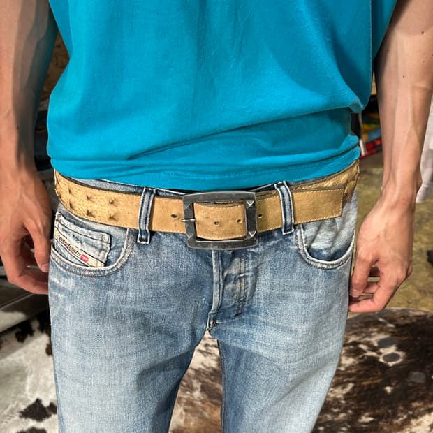 Diesel Studded Western Leather Belt