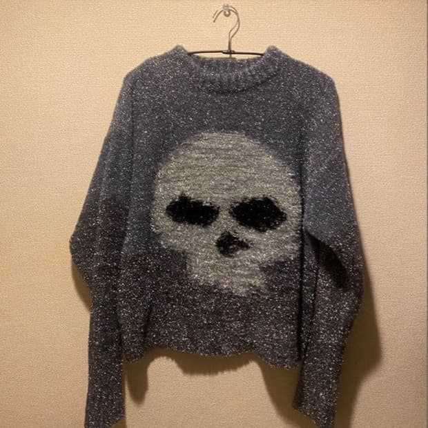 erl 글리터 스컬 니트 s사이즈