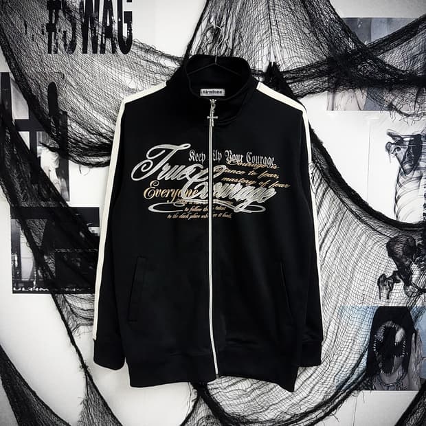 00s printing cross zipper jersey
