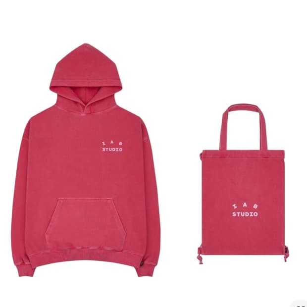 IAB Studio 피그먼트 후드 & 색 코랄