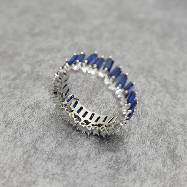 blue cubic ring