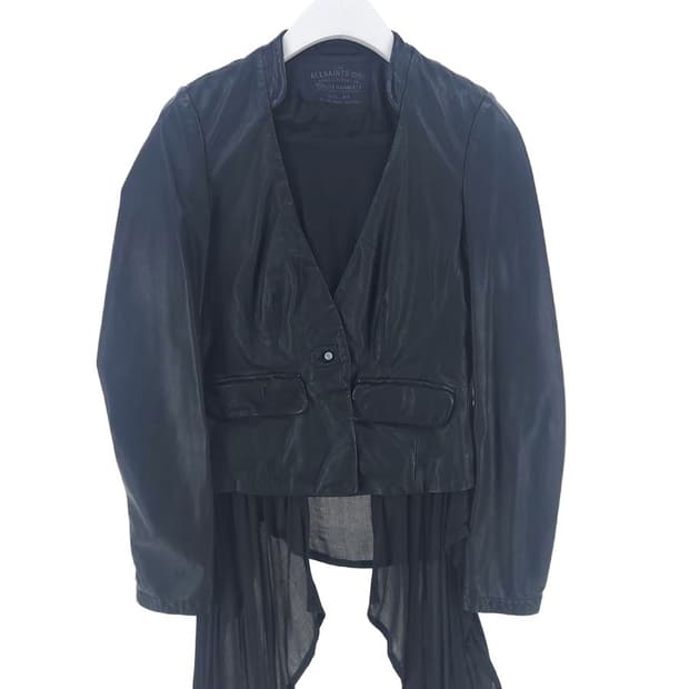 [여6]올세인츠 블랙 레이어드 가죽 자켓[Y64-005]