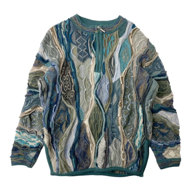 림노스 오스트레일리아 빈티지 울 반집업 니트 스웨터 S