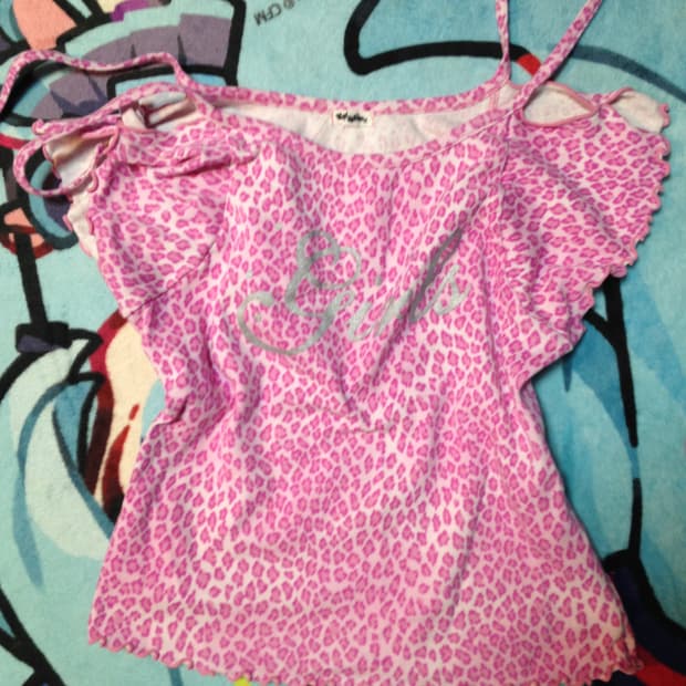 갸루 핑크 호피 반팔