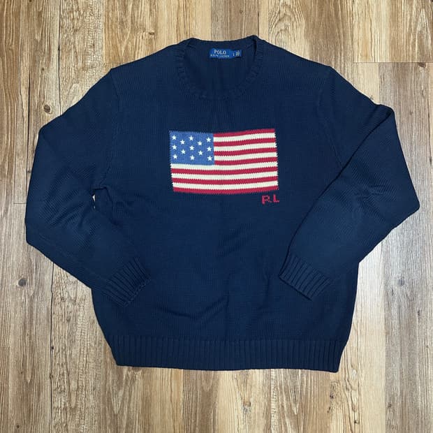 [L] 폴로 성조기 네이비 니트