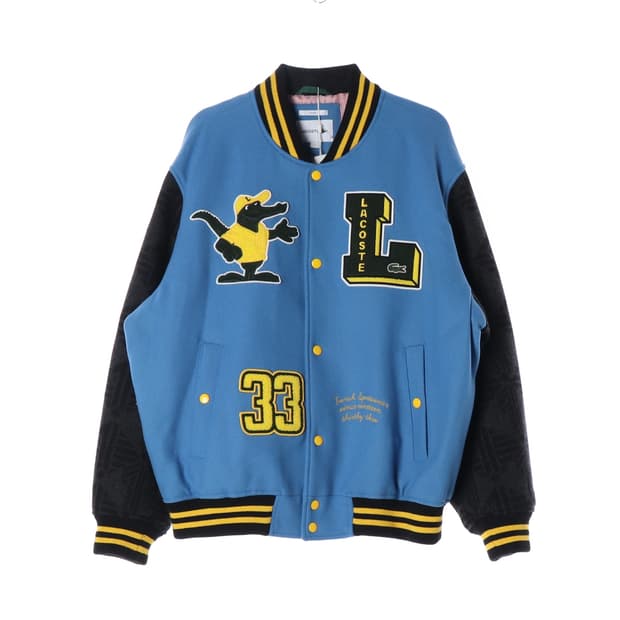 (새상품)라코스테 23FW 패딩 울 바시티 자켓 재킷 블루 L
