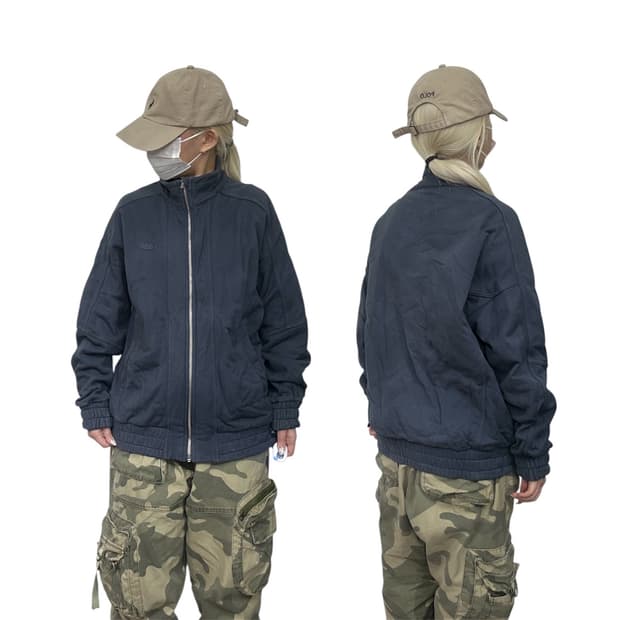 휠라 네이비 오버핏 모직 블루종 자켓 M