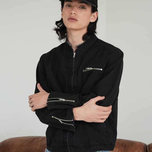 vintage rough neck zip-up/Black size 3