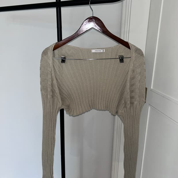 Beige Rib Knit Bolero / 빈티지 니트 볼레로