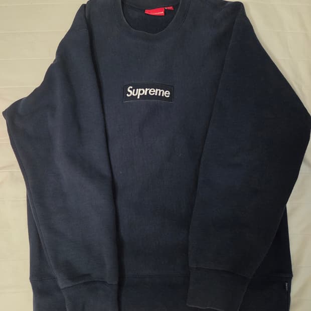 슈프림 박스로고 네이비 맨투맨 XL팝니다