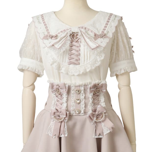 리즈리사 lizlisa 스캘럽 리본 블라우스