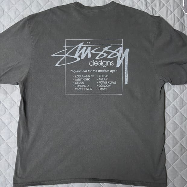 (크림 구매) 스투시 모던 에이지 피그먼트 다이드 티셔츠 블랙 